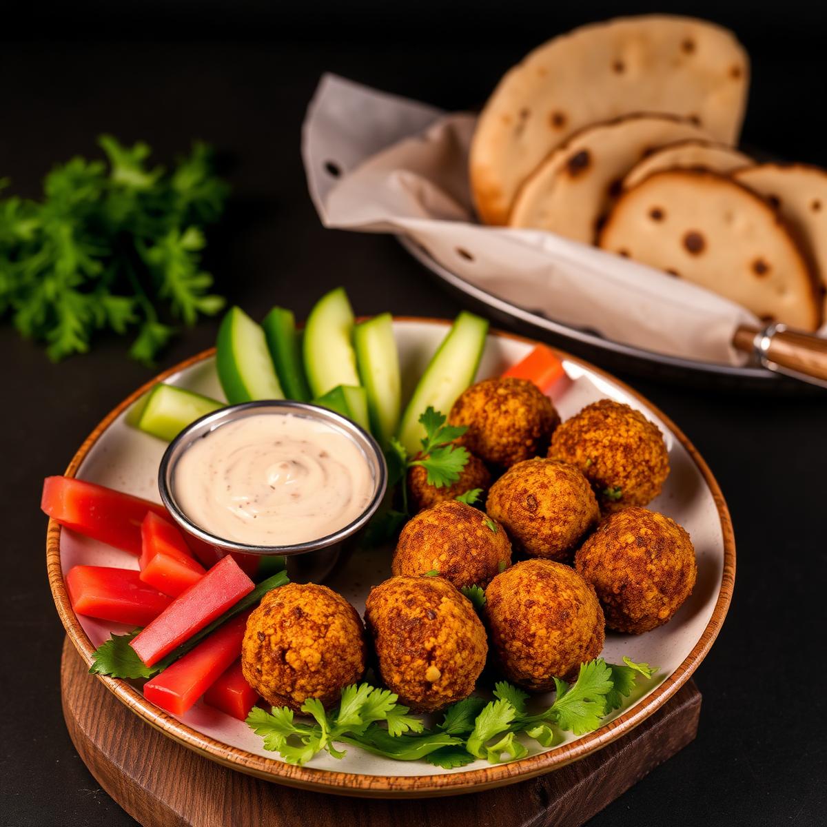 Falafel plate with tahini